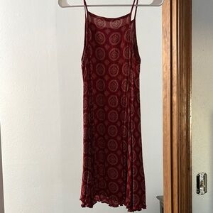 Elegant Red Patterned Dress